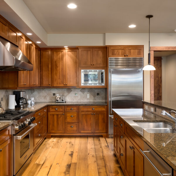 Kitchen at the porches steamboat luxury rentals.