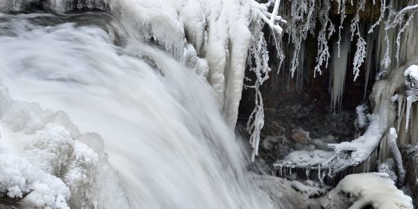 winter waterfall upclose